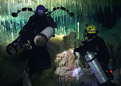 Jonathan filming in Cave